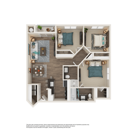 3 Bed 2 Bath Floor Plan | 997 Sq. Ft. at Element Deer Valley in Phoenix, Arizona 85027